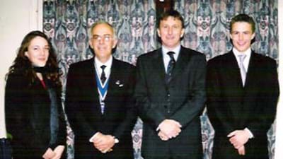 And, finally, the future joins the present. School Head Girl Cali Taylor and Head Boy David Wardle with Association President David Slater and School Headteacher Tim Gulliver.