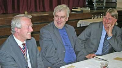Also on the top table were Geoff Thorpe, Hartlebury Old Elizabethans Association President; Canon Owain Bell, Vicar of Saint Mary and All Saints, Kidderminster, who kindly said grace; and Tim Gulliver, Headteacher, King Charles I School.