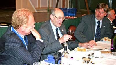 President Pat Yarnold; Dr Richard Taylor MP, Member of Parliament for Wyre Forest; and Tim Gulliver, Headteacher of King Charles I School, Kidderminster in discussion.
