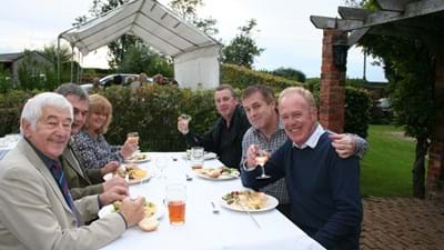 The lord of the manor with his chosen few!