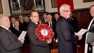 The top team on their way to lay the wreath.