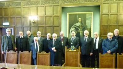 All the gents line up perfectly.