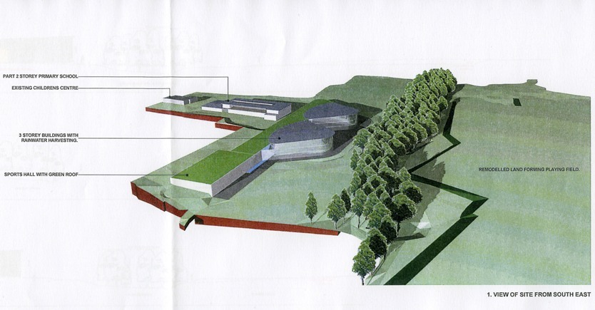The proposed new Lower School (South-East projection).