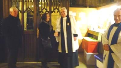 Our old friend Canon Owain Bell conducted the service.