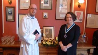 David Morgan with President Ann Mullard.