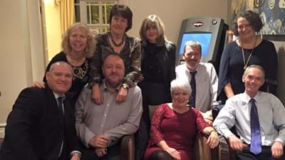 Elsewhere, the 'class of 1979': seated are Eddie Wisniewski, Mark Seiboth, Lynne Hawkins and Neil Bayliss; standing are Laura Hutchins Payne (née Torode), Amanda Thompson (née Nutland), Cathy Harris, Steve Todd and Ann Mullard.