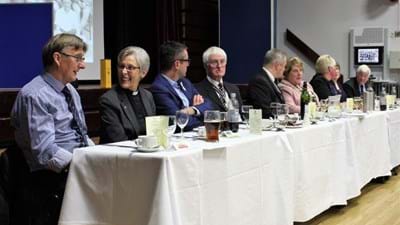 President Ian Sandall, Secretary Tim Gulliver and Treasurer Peter Picken with our top-table guests.