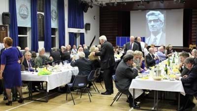 Past Headmaster Kingsley Raw, on the screen, will be remembered by many of our older members.