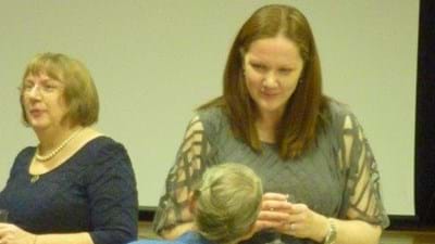 Lucy Stevens in discussion with Beryl Bedford – ie, Tall and Short!