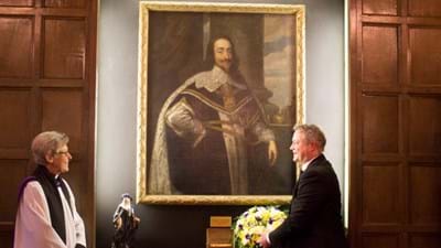 Charles I, King and Martyr, looking down on us all.