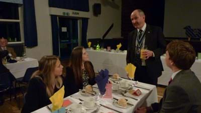 President Dave Laverty with the School's representatives.
