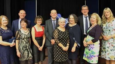 The 'class of 1979' AKA 'The Rowdies', comprising Sue Al-Muheb, Kevin Smith, Joy Sutton, Alison Millie, Eddie Wisniewski, Lynne Hawkins, Ann Mullard, Steve Todd, Laura Hutchins Payne and Naomi Bishop.