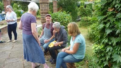 Our other Master Chef, Dave Laverty, sits beside Heather Humphries, widow of former barbecue supremo Martin, with his wife, Kate, on the right, while Olive Broadfield is, for once, without camera.