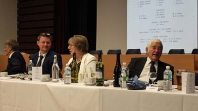 Top table guests 'chewing the fat'.