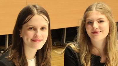 Charlotte and Megan, the School's Head Students.
