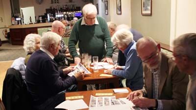 In the middle, Pete Picken and Norman Broadfield's team doing their best to come last!