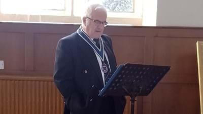 President Norman Broadfield delivering the second instalment of his series of talks on Charles I; he started last year while filling in for John Hall.