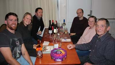 The winners, with an array of delicacies.