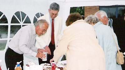 Who would've thought? A queue at the puddings' table!