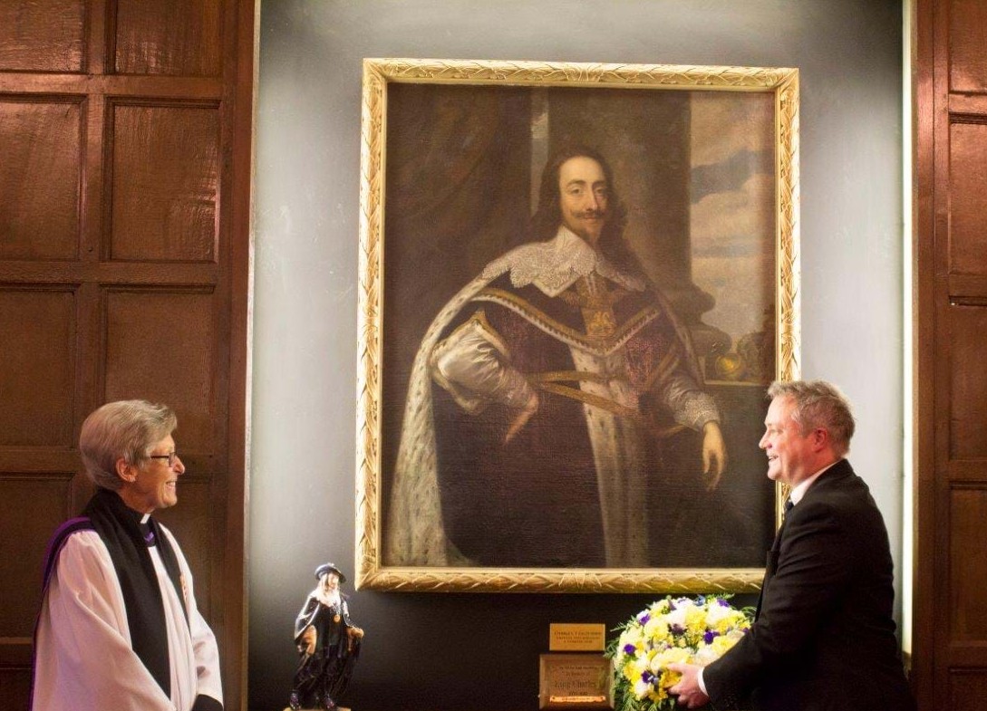 Charles I, King and Martyr, looking down on us all.