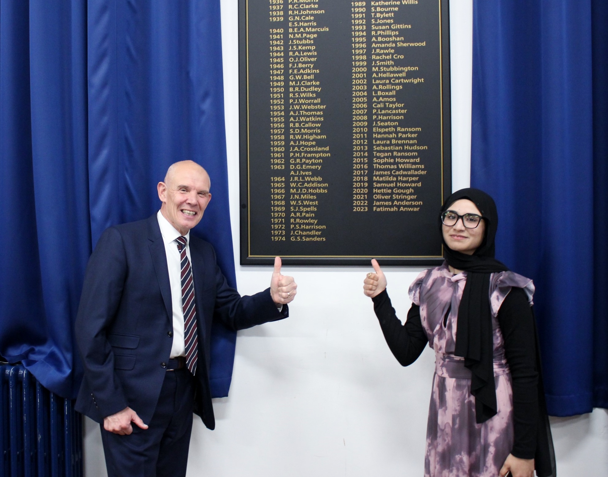 Still some room left on that board for more names.